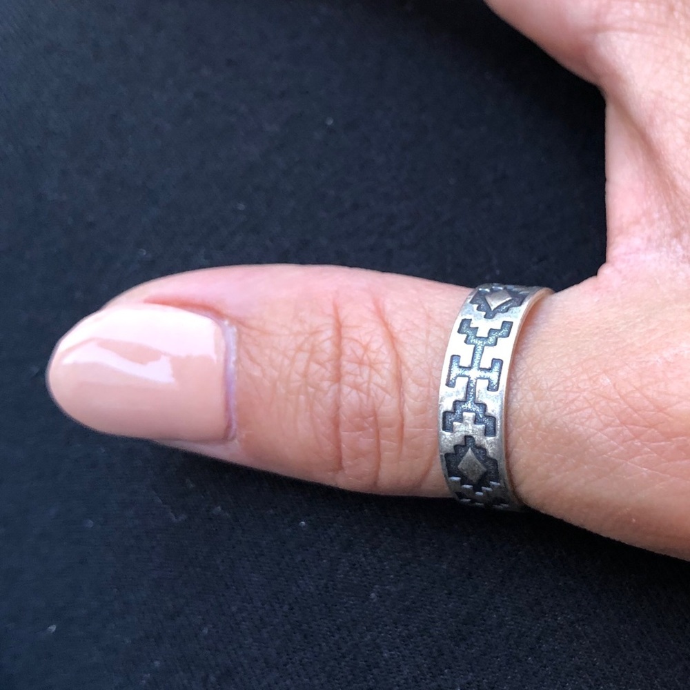 Sterling Silver Tribal Print Ring